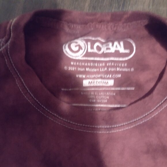 Iron Maiden burgundy tie dye Adult medium heavy metal tshirt - Picture 3 of 3